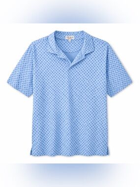 Peter Millar Summer Comfort XL Blue Skull Crossbones Golf Polo Shirt